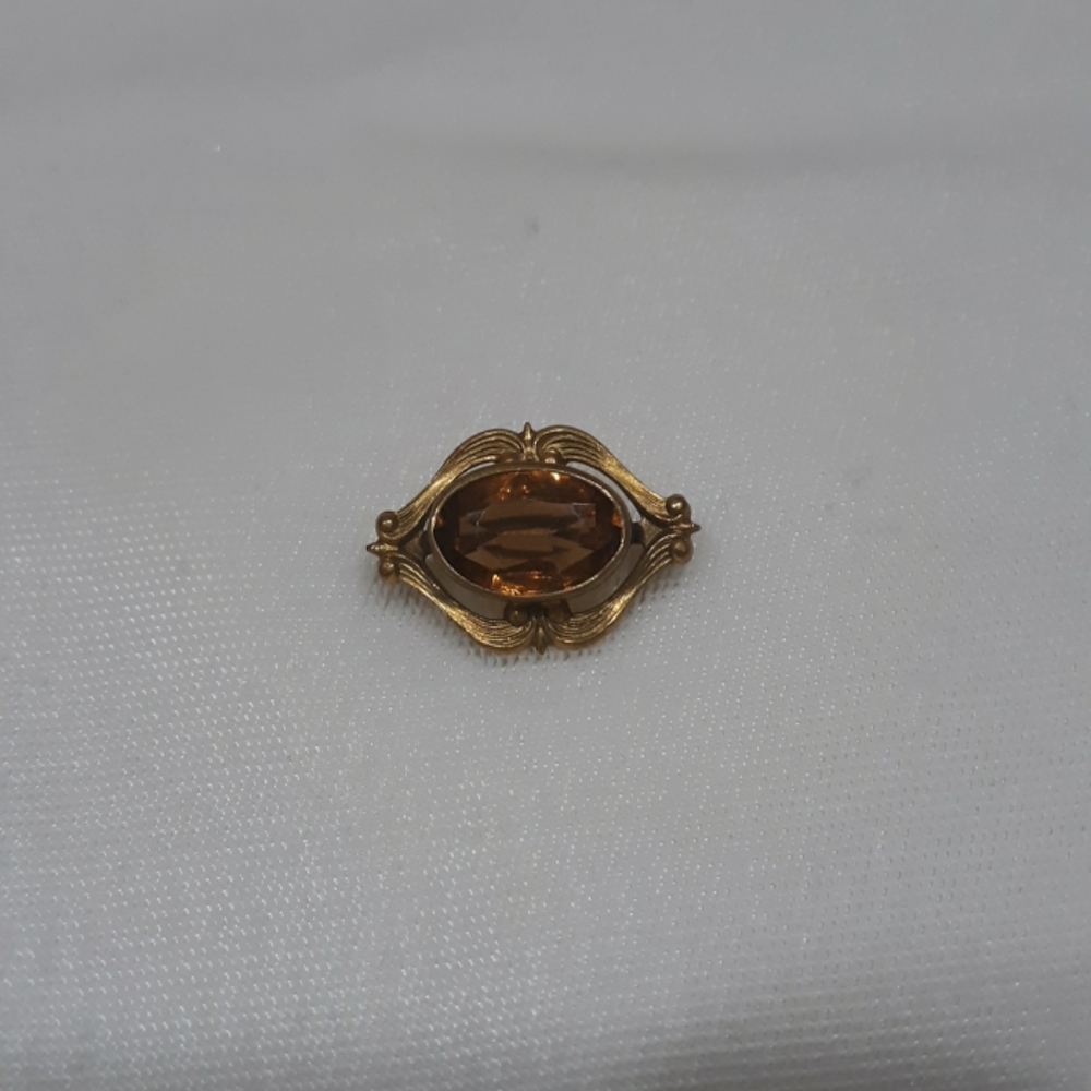 Vtg 1890 Simulated Topaz Brooch, Russia